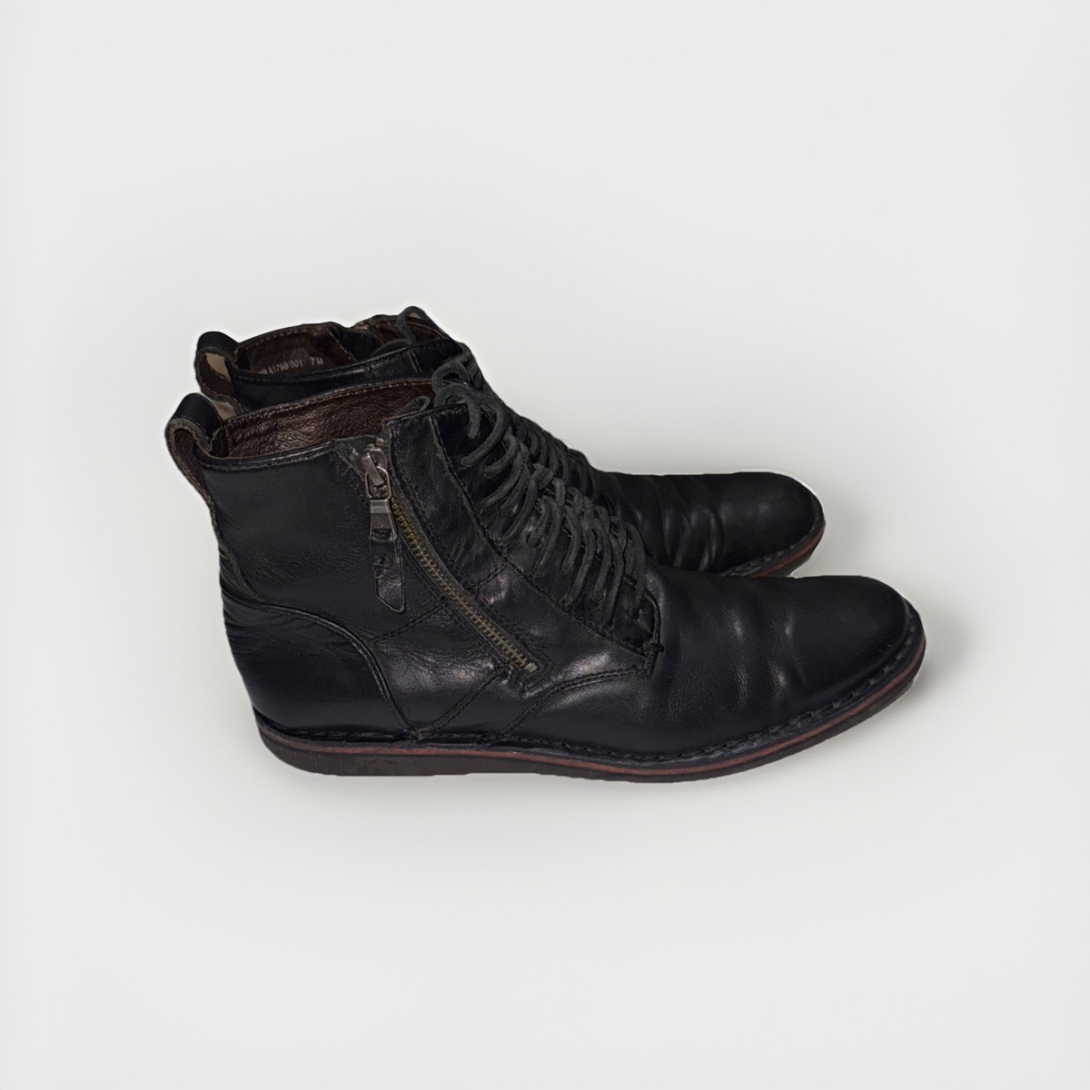 John Varvatos Star USA Combat Boot Mens 7 Black Leather  display picture 1