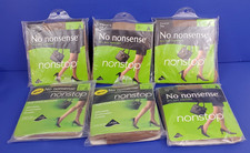 Lot of 6 No Nonsense Pantyhose Nonstop Control Top Sheer Toe Tan Size A