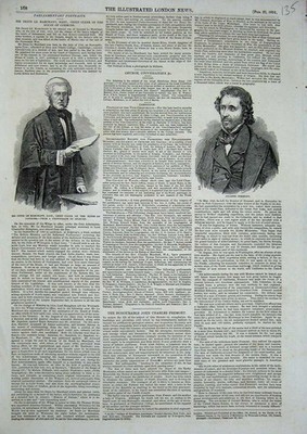 Original alter antiker Druck 1851 Colonel Fremont Denis Le Marchant Clerk Commons