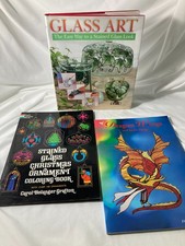 Stained Glass Craft Book Lot Dragon Patterns Faux Glass Art Set of 3 Books