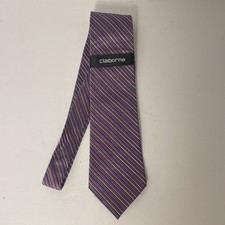 Claiborne Men's 100 Silk Striped Handmade Neck Tie 57" x 4"