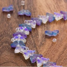 Bead Landing Czech Glass Butterfly Beads 15mm...