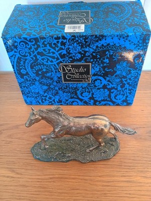 PFERD GALOPPIEREND kaltgegossen bronziert Resin PFERDESKULPTUR Figur Veronese neuwertig