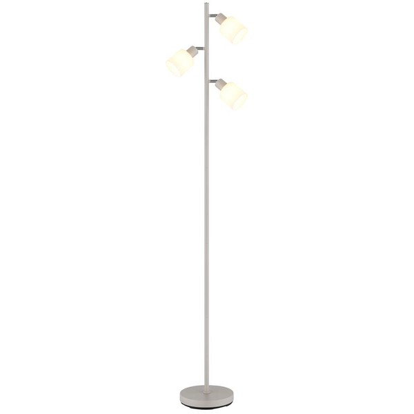 Stehlampe Standleuchte Beistellleuchte 3Xe14 Glas Opal Sandfarben Schwenkbar-image