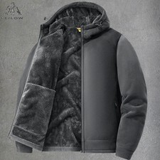 Polar fleece hooded jacket for men new 2025 autumn winter Outdoor Thicken Warm P