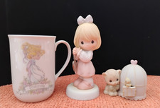 Precious Moments Lot - 2 Figurines, 1 Coffee Mug - Pre Owned
