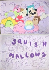 RARE 2023 Original Squishmallows 2-Sided Standard Size Pillowcase, EUC