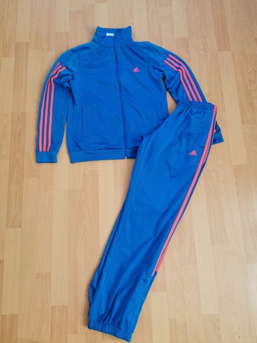 ADIDAS turquoise shiny Tracksuit zip 