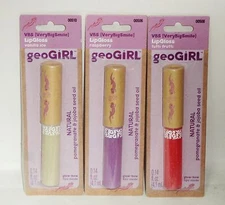 3 Flavors GeoGiRL Very Big Smile Lip Gloss W / Pomegranate & Jojoba Oil NIP