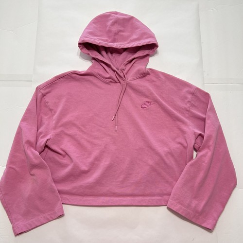 Vintage Cropped Nike Hoodie Faded Pink 