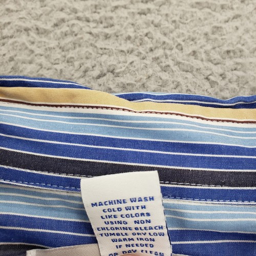 Rocawear Shirt Mens Large Blue Striped Button Up Streetwear Flip Cuff Classic - Picture 7 of 11