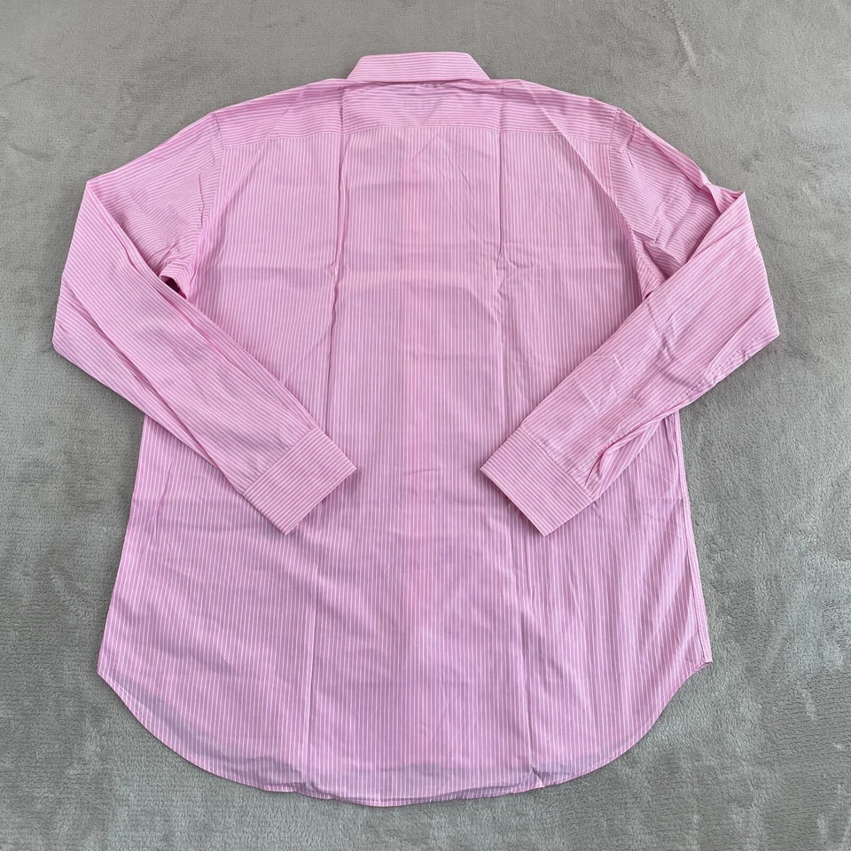 ETRO Dress Shirt Men 43 Pink Striped Long Sleeve Designer Preppy Made in Italy - Image 4 of 4