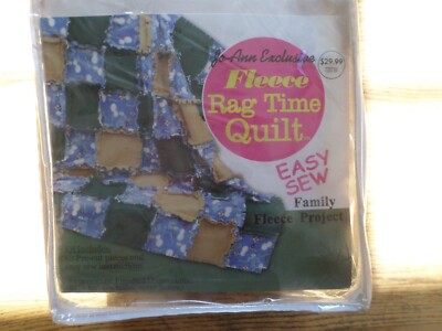 Jo Ann Exclusive Fleese Rag Time Quilt 51'' X  66''  Easy to make, just sew it up