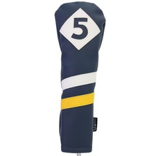 Majek Retro Golf 5 Fairway Wood Headcover Blue White Yellow Vintage Style