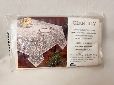 Vintage DuPont Dacron Napkins CHANTILLY Set of 4 Ecru Lace Trim Made in USA NEW!
