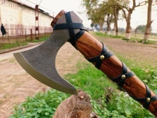 Ragnar Lothbrok Hunting Axe with Rose Wood Handle - Hand-Forged