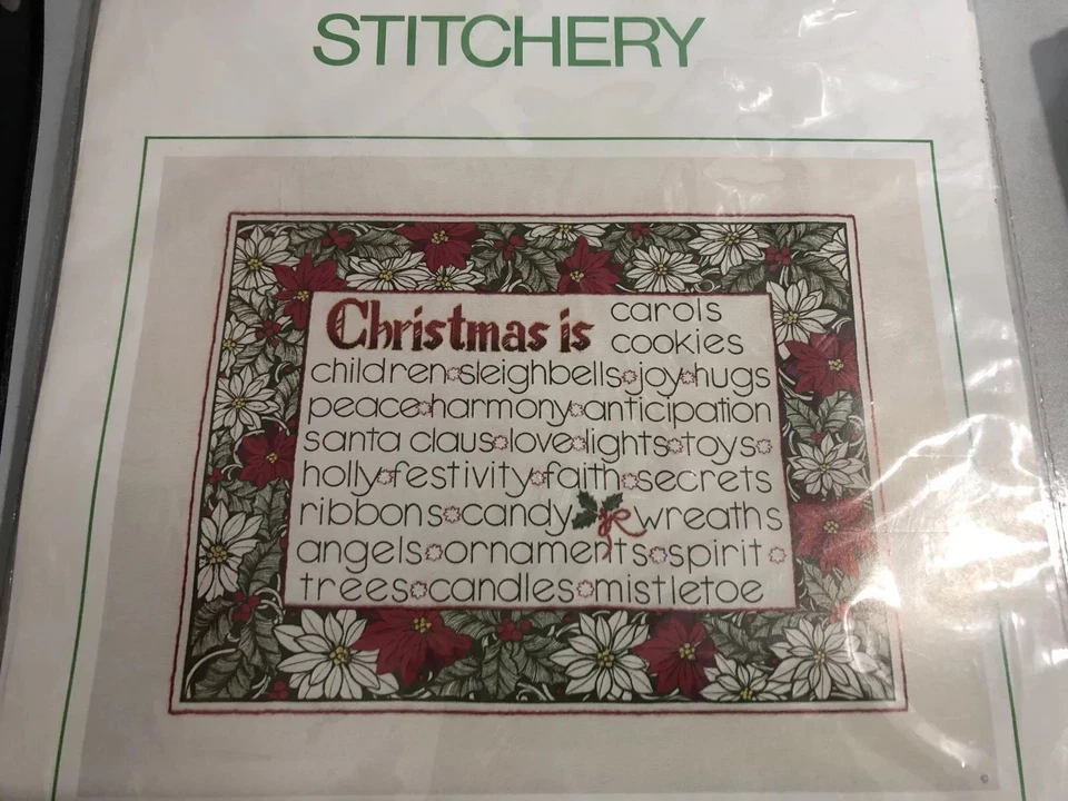 Nuevo Kit Bordado Puesta de Sol Nuevo en Paquete Lista de lo que es Navidad 17x21 Tela Estampada Foto 2 de 4