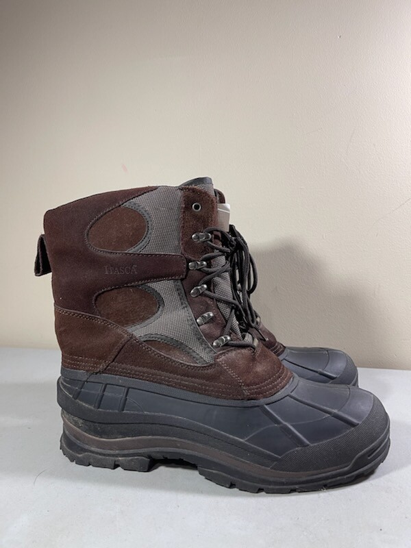 RUBBER LACE UP DUCK BOOTS SIZE 