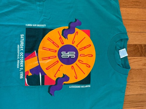 VTG Sz XL 1996 HBCU Circle City Classic FAMU x Hampton University T-shirt Parade - Picture 3 of 5
