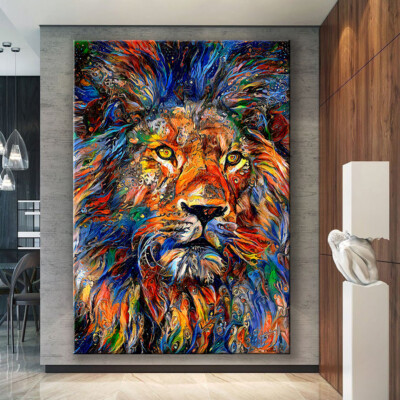 Löwe LEINWAND BILD ABSTRAKT CANVAS DEKO WANDBILDER KUNSTDRUCK NATUR TIERE ART