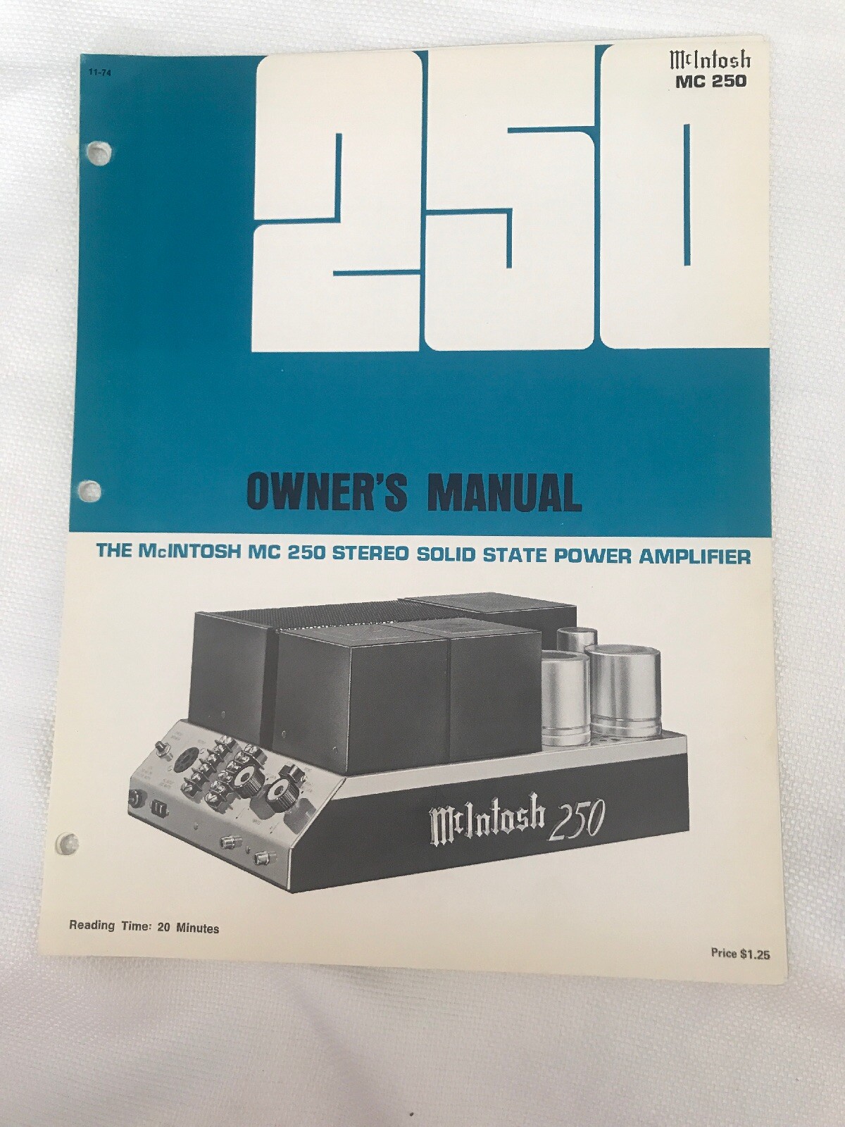 McIntosh MC250 Original Owners Manual
