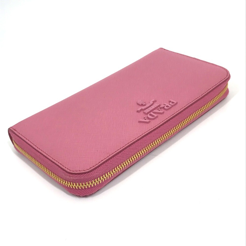PRADA 1ML506 logo Saffiano Shine Zip Around Long Wallet PRADA 1ML506 logo Saffiano Shine Zip Around Long Wallet