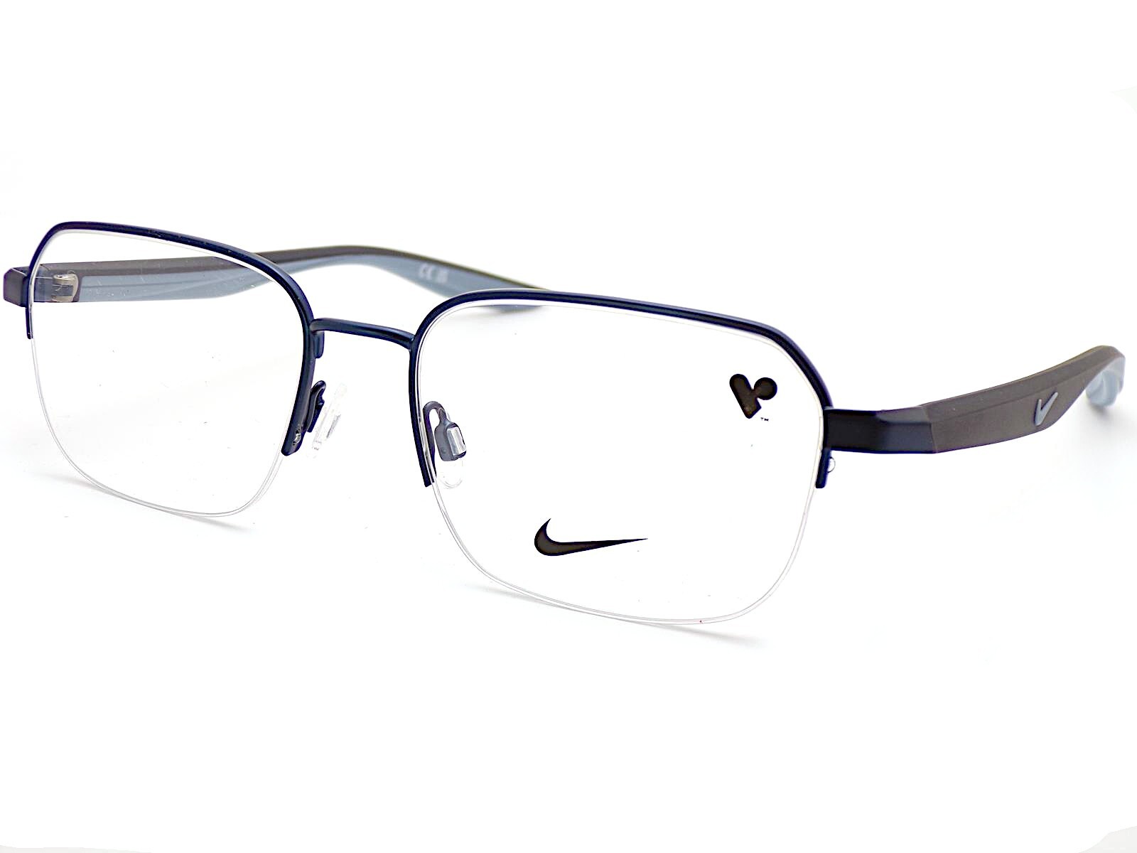 Nike Glasses Frame Satin Navy Blue 52mm Semi Rimless RX Eyeglasses 8152 410