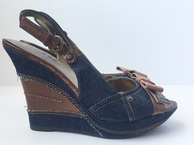 guess denim wedges