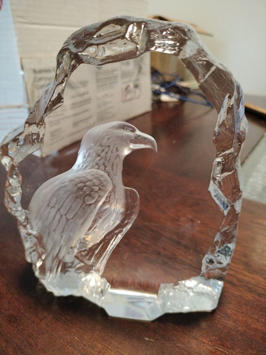 人気 ブランド チェック Swedish Johnson Mats Rare Full Eagle Bald Crystal Lead クリスタルガラス