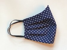 NEW Navy blue polka dot Face Mask Handmade, Washable and Reusable, Fashion