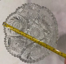 antique american brilliant crystal cut glass bowl