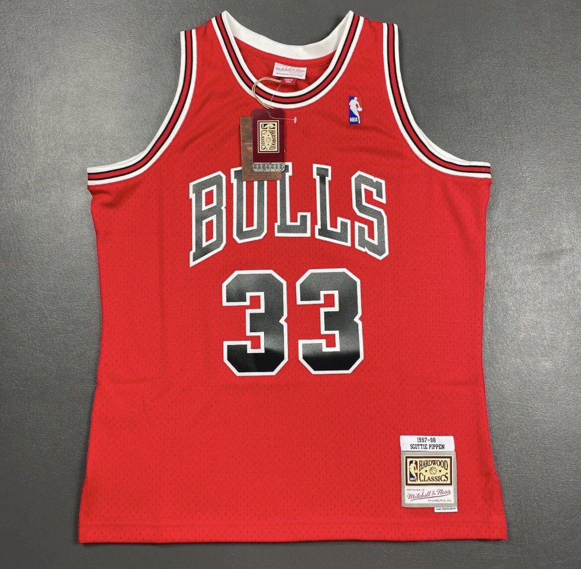 New Authentic Scottie Pippen Mitchell Ness 97 98 Bulls Jersey Size