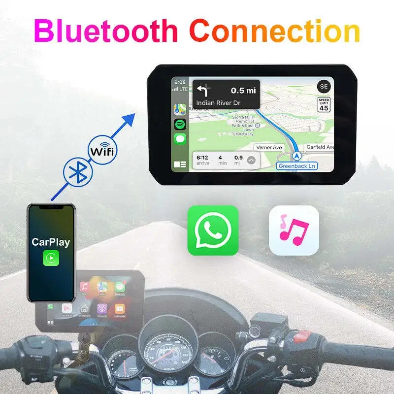 5 Inch Car Navigator Motorbike Gps Carplay Screen The Original Gps Motorcycle - Image 4 of 4