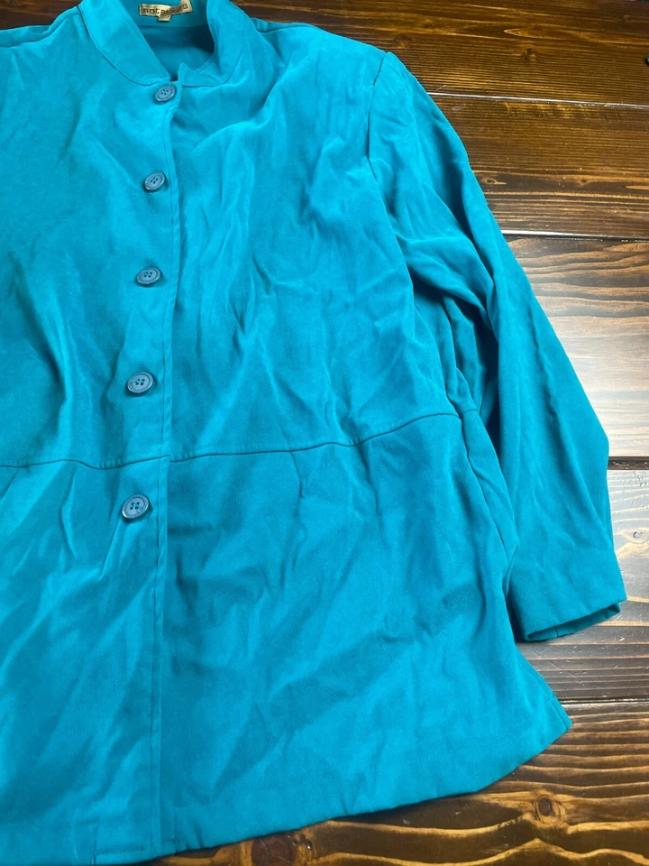Notations Jacket, Women's Size Large, Blue, Blazer, Shoulder Pads - Image 3 of 4