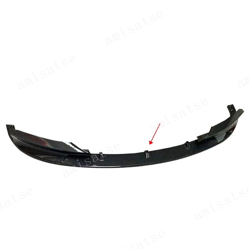 Car Front Bumper Spoiler Lip For 2012-2018 BMW F30 3 Series M Sport Carbon Fiber - Image 3 of 4