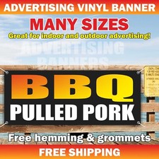 BBQ PULLED PORK Advertising Banner Vinyl Mesh Sign Grilled BARBEQUE Bar SANDWICH