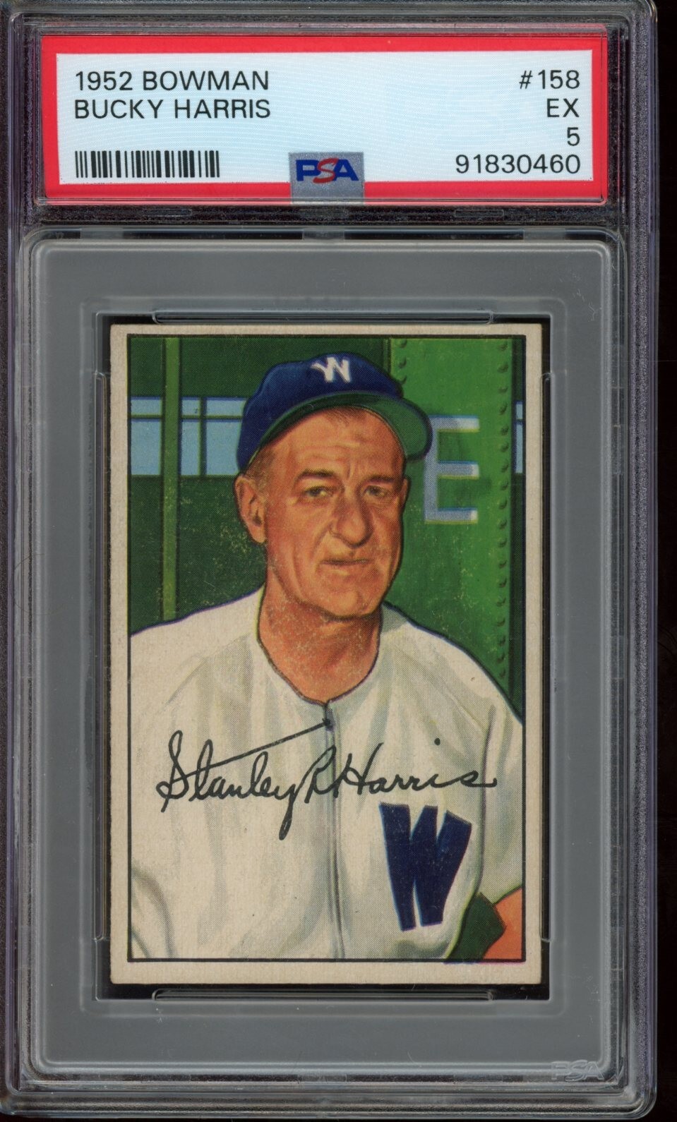 1952 Bowman #158 Bucky Harris (HOF) - PSA 5