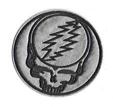 3"  Grateful Silver Steal Your Face Patch Iron on patches Dead Head SYF