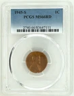 1945-S  1C Lincoln Wheat Cent PCGS MS 66RD