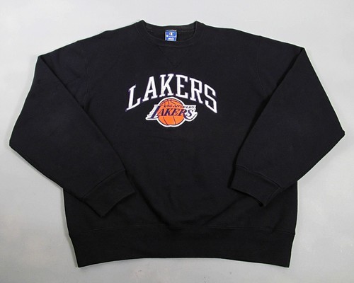 Vintage Champion Lakers Sweatshirt Herren XL schwarz bestickt USA selten BESCHREIBUNG LESEN.