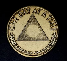 2 Years One Day at a Time Sobriety Bronze Chip Token #6047B-11