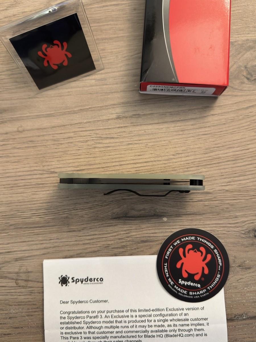 Spyderco Para 3 BladeHQ Exclusive Diamond Jade G10 DLC MagnaCut