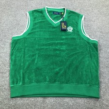 Polo Ralph Lauren Sweater Vest Mens XL Green US Open V Neck Tennis New Tags