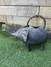 Elephant Watering Can Galvanised Steel Garden Folk Art Decorative Planter 27cm