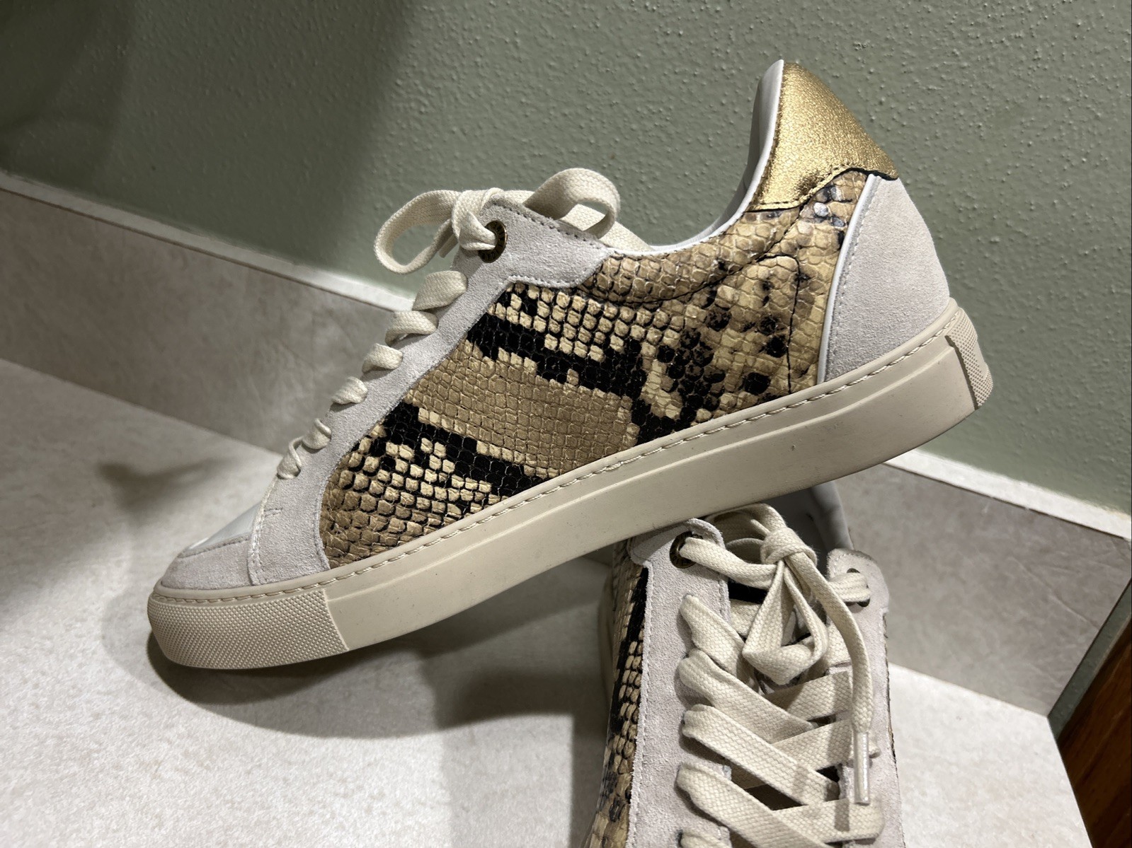 Zadig & Voltaire Board Wild Python Print Lace Up … - image 7