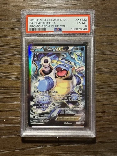 2016 Pokémon XY Black Star Promo FA Blastoise EX #XY122 Red and Blue Coll. PSA 6