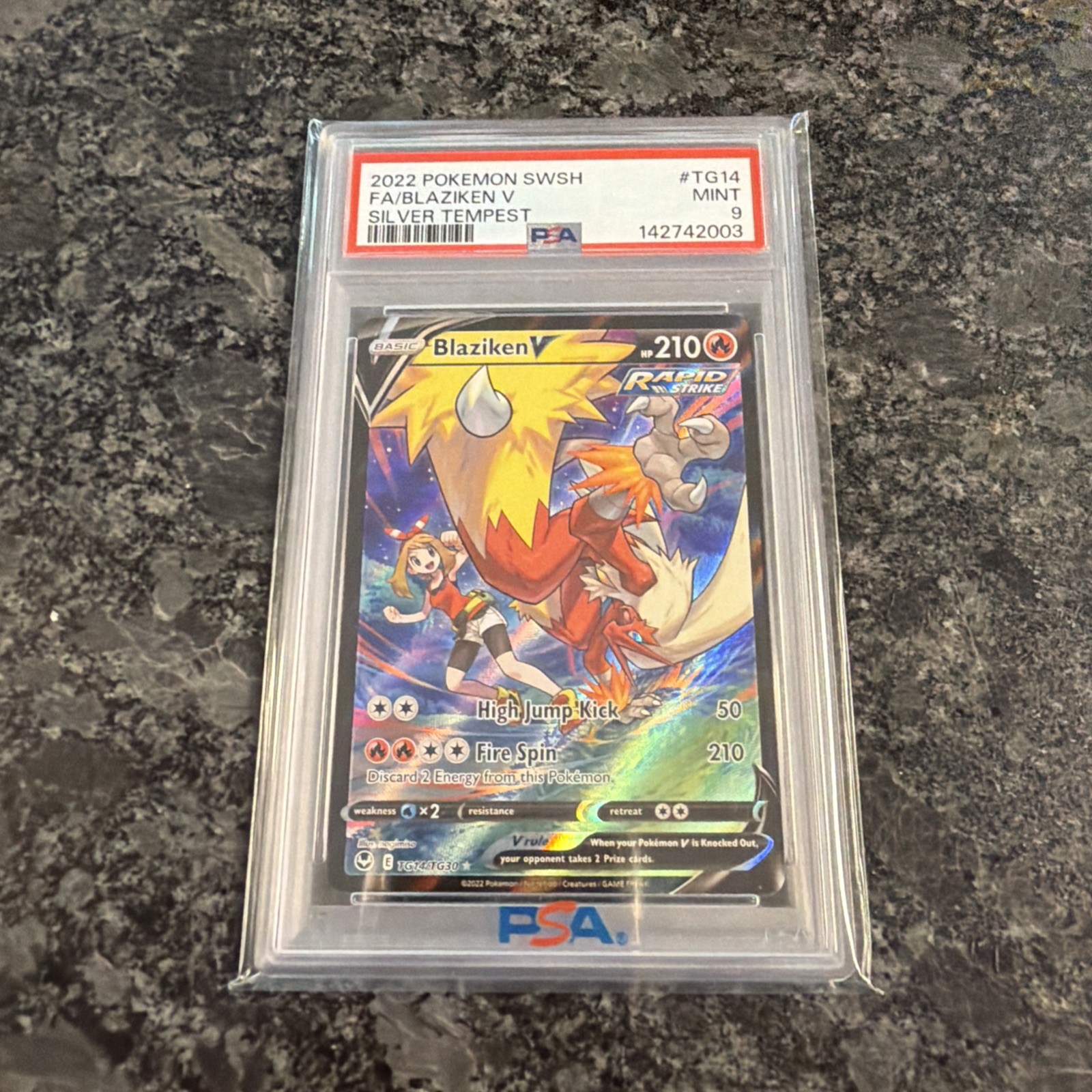 PSA 9 Blaziken V Tg14/tg30 Silver Tempest Pokemon