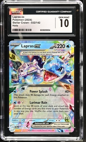 CGC 10 LAPRAS ex STELLAR CROWN HOLO 032/142 (9204)