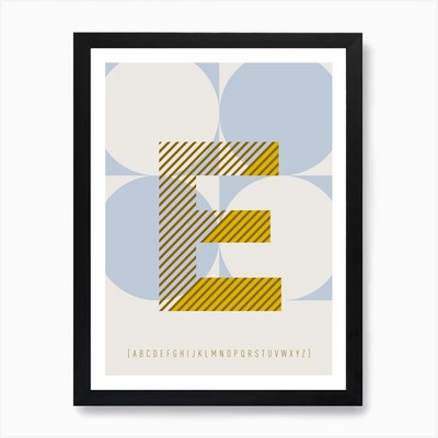E Typeface Alphabet Art Print Framed Wall Art Poster Canvas Print Picture