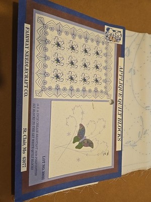 Vtg Fairway Needlecraft Co Quilt Blocks (6) Butterfly Floral Pattern Granny Core